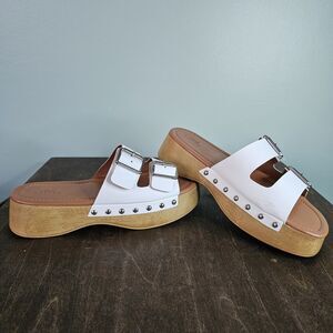 Asos Design Fuzzy‎ Flatform Clogs White SIZE 8